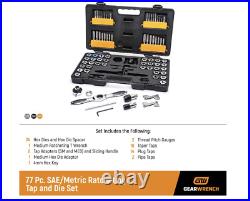 GEARWRENCH 77 Piece SAE/Metric Ratcheting Tap and Die Set -3887