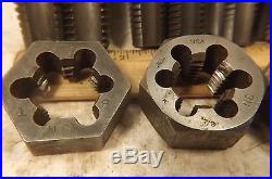 GOOD USED LOT OF US MADE NC TAP AND DIE SET (1,7/8,3/4,5/8,9/16,1/2)