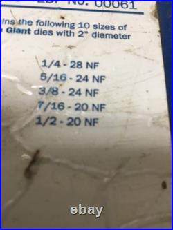 GREENFIELD LITTLE GIANT 22pc TAP AND DIE SET 343 1/4 to 1/2