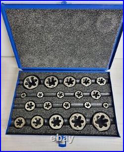 Greenfield Hexagon Die Set 20 piece 1/4 inch to 1 inch NC & NF