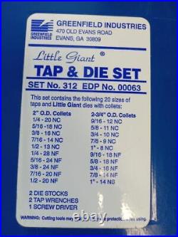 Greenfield Industries Tap & Die Set 312 Edp #00063 (ro1051082)