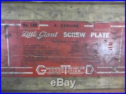 Greenfield Little Giant #140 32pc Tap And Die Screw Plate Set In Wooden Box