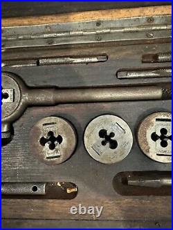 Greenfield Little Giant Adjustable Tap and Die Set Vtg 9 Dies 8 Taps