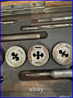 Greenfield Little Giant Adjustable Tap and Die Set Vtg 9 Dies 8 Taps