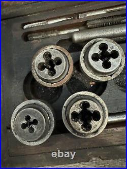 Greenfield Little Giant Adjustable Tap and Die Set Vtg 9 Dies 8 Taps
