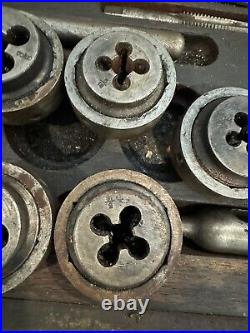 Greenfield Little Giant Adjustable Tap and Die Set Vtg 9 Dies 8 Taps