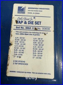 Greenfield Little Giant Jr 3312 Tap And Die Set Complete In Steel (ecp015374)