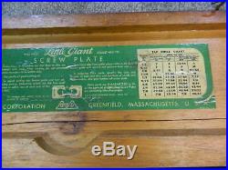Greenfield Little Giant Tap and Die Complete Set Vintage USA