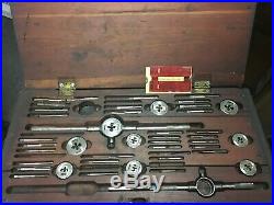 Greenfield Tap & Die Set In Wooden Box Little Giant Tap Wrench Spanner