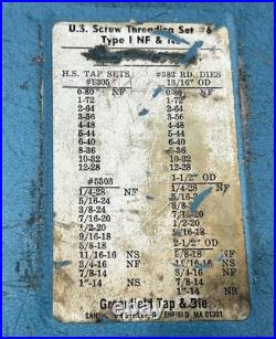 Greenfield Trw 84 Pc Tap & Die Threading Set #6 Nice + 2 Wrenches