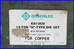 Greenlee KD12CU 12-Ton U-Type Die Set for Copper MISSING ONE PIECE