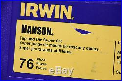 Hanson Irwin 26376 Tap And & Die Super Set 76 Piece 76pc Fine Coarse Metric Sae