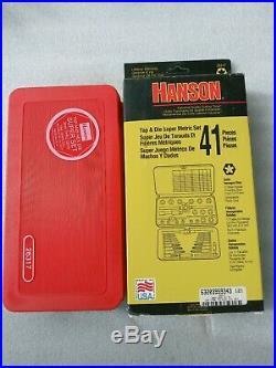 HANSON New 41 Piece Metric Tap & Die Set 3mm to 12mm Made in USA NOS 26317