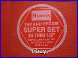 Henry L Hanson 24606 42 pcs Tap & Hex Die Super Set #4 thru 1/2 Worcester MA