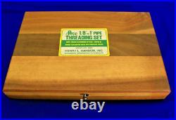Henry L Hanson vintage #1920 12 Pc. Pipe Tap & Die Set 1/8- 1 NPT Wooden Case