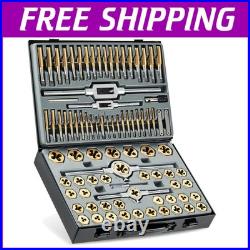 High-Carbon Steel Tap and Die Set with Titanium Coating