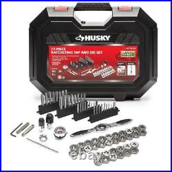 Husky Ratcheting Tap + Die Set SAE/Metric 5° Swing Arc Blow Mold Case