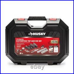 Husky Ratcheting Tap + Die Set SAE/Metric 5° Swing Arc Blow Mold Case