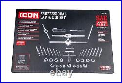 ICON SAE Tap and Die Set, 41-Piece. With Plastic Organizer Case