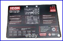 ICON SAE Tap and Die Set, 41-Piece. With Plastic Organizer Case