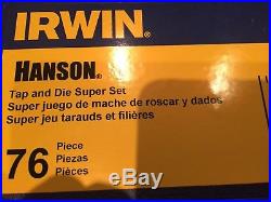 IRWIN HANSON 26376 Tap and Die Set, 76 pc, High Carbon Steel