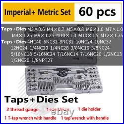 Imperial/Metric Tap & Die Tool Set, Nut & Bolt Multifunction Tap Wrench Tool Set