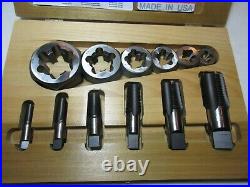 Irwin Hanson 12 Piece NOS Pipe Tap and Die Set 1/8 to 1 NPT Made in USA 1923#