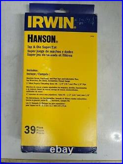 Irwin Hanson 39pc SAE/Fractional Tap and Die SUPER Set, #4 1/2 NF/NC #25914