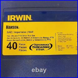 Irwin Hanson SAE Tap, Die, and PTS Drive Tool Set, 40-Piece #4 #12 in Case