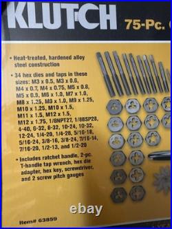 Klutch 75 Piece Combination Tap And Die Set Item No 63859