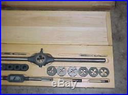 LARGE NOS CARD MFG No. 85 1/4 3/4 NC Tap & Die Set With Handles & Guides USA