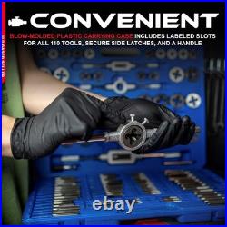Large Tap and Die Set Metric 110 Piece Bolt and Pipe Tap Sets for Threading