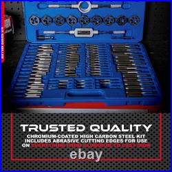 Large Tap and Die Set Metric 110 Piece Bolt and Pipe Tap Sets for Threading