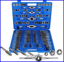 Large Tap and Die Set Standard 110 Piece Bolt and Pipe SAE Tap Sets for Thread