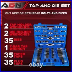 Large Tap and Die Set Standard 110 Piece Bolt and Pipe SAE Tap Sets for Thread