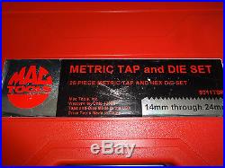 MAC TOOLS 9311TSP 25-Piece METRIC TAP and DIE SET 14mm through 24mm