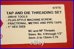 MATCO Tools 75 Piece Tap And Die Threading Set Model 675TD