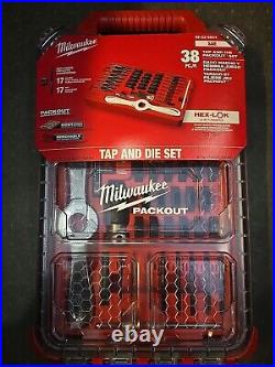 MILWAUKEE 49-22-5603 38PC SAE TAP & DIE PACKOUT SET with HEX-LOK 2-in-1 HANDLE NEW