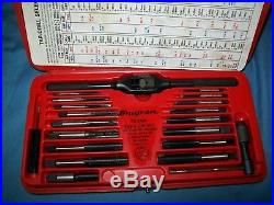 MINT Snap-on TD2425 40-pc 1/4 to 1/2 NF / NC SAE Tap and Die Set 1pc Missing