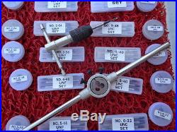 Machine Screw TAP & Die SET 12 sizes 50pc 0-80NF to 6/32 NC includes Holders