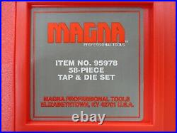 Magna Professional Tools 95978 58 Piece Tap & Die Set NEW COMPLETE