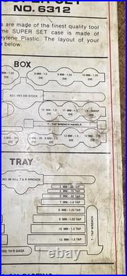 Matco Tools 42pc Metric Tap & Die Super Set No. 6312 Made in USA Complete Set
