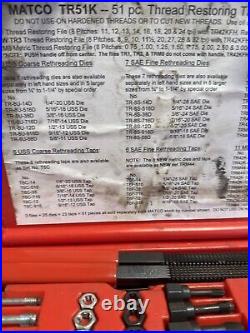 Matco Tools TR51K Thread Restoring Rethreading Kit Set Made In USA