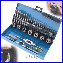 Metric Tap And Die Set Alloy Steel Wrench Screwdriver Drill Bits Hand Threading