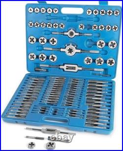 Metric Tap and Die Set 110 PCS M2-M18 Rethreading Kit for Making Screw Threads Metric Tap and Die Set 110 PCS M2-M18 Rethreading Kit for Making Screw Threads