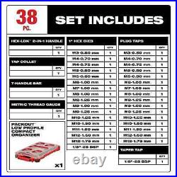 Milwaukee 49-22-5603 Metric Tap & Die PACKOUT Set with Hex-LOK 38 Piece