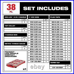 Milwaukee 49-22-5603 Metric Tap & Die Set with Hex-LOK 38 Piece PACKOUT