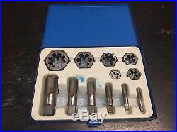 New 12 Piece Pipe Tap And Die Set 1/8 1 Npt 1/4 3/8 1/2 3/4 Inch Standard Sae