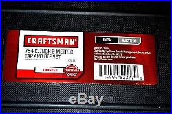 NEW Craftsman 75 pc Inch & Metric tap and die Set In Box. 952377 (75)