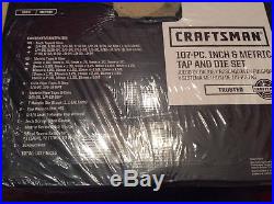 NIB Craftsman 107 pc. Tap and Die Set, Carbon Steel, Metric/Standard